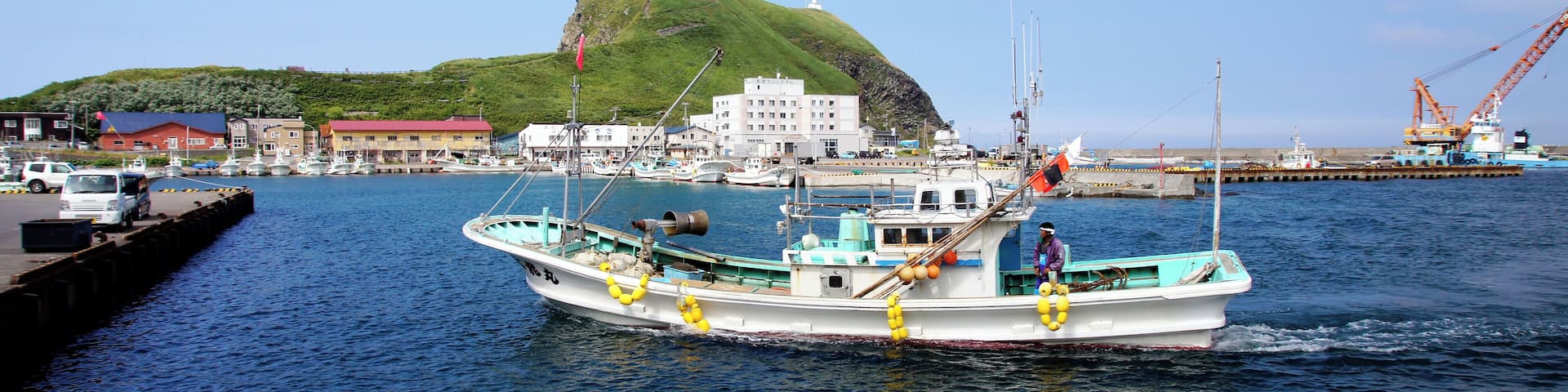 Oshidomari Port in Rishiri Island, Hokkaido, Japan.