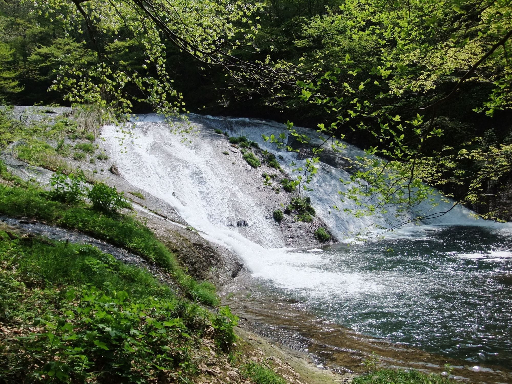 Kamafuchi Falls (Kamafuchi no taki) in Hanamaki City, Iwate Prefecture, Japan