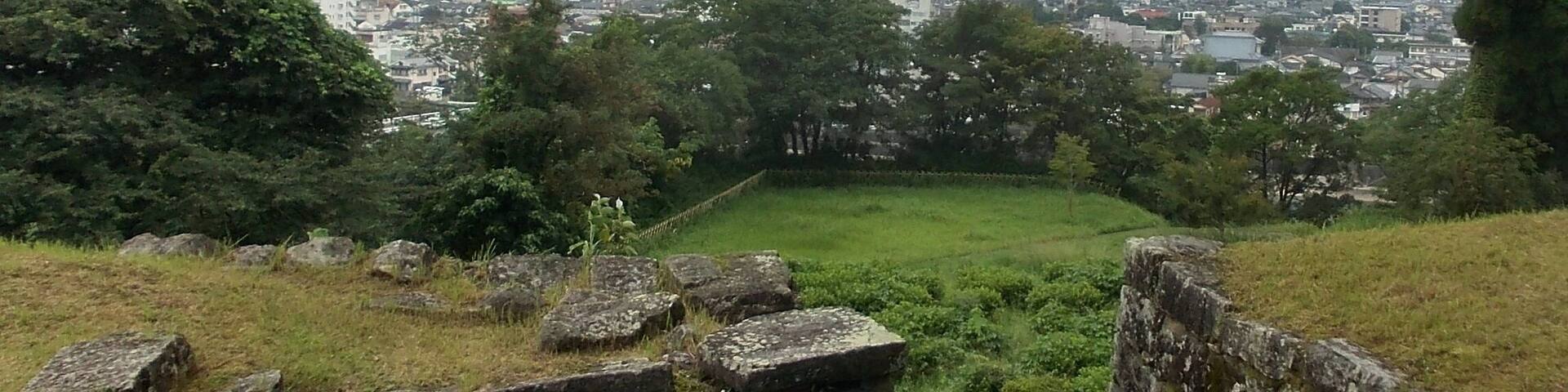 Hitoyoshi city panorama from the site of Hitoyoshi Castle Ni-no-maru.