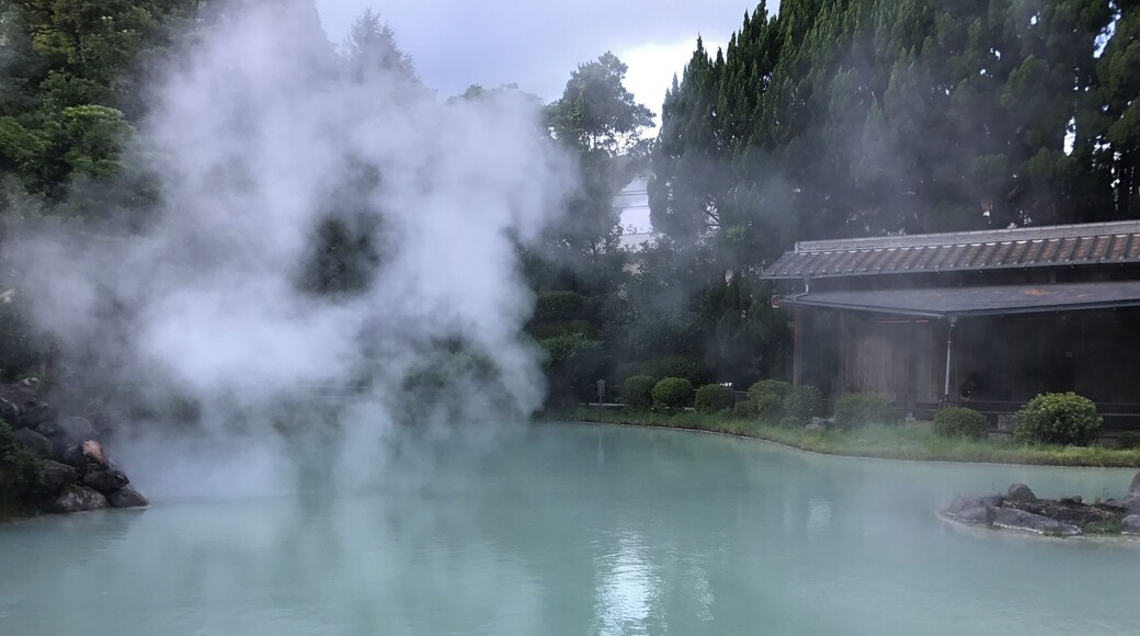 湯煙を上げる白池地獄