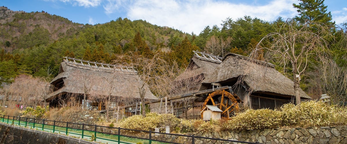 Lake Saiko Iyashi no Sato NENBA featuring a small town or village