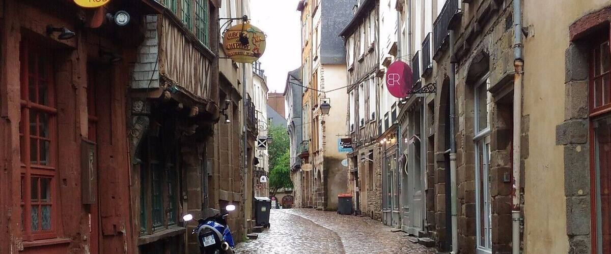 I loved the rainy, coddled streets in Rennes.