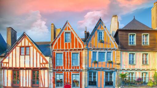 Vannes, half-timbered houses, colorful facades