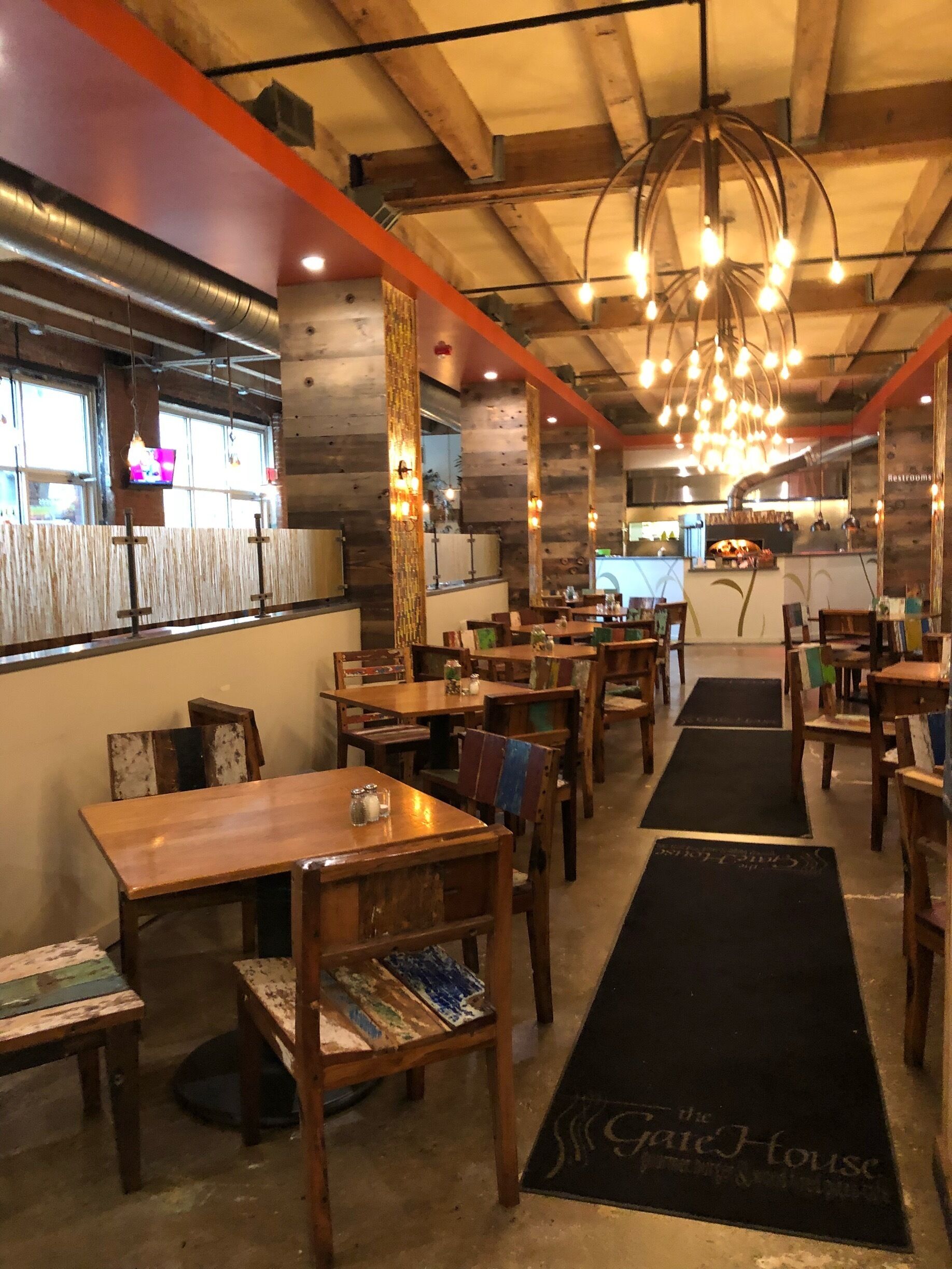 In summer there’s outdoor seating that is filled with flowers and quite lovely 