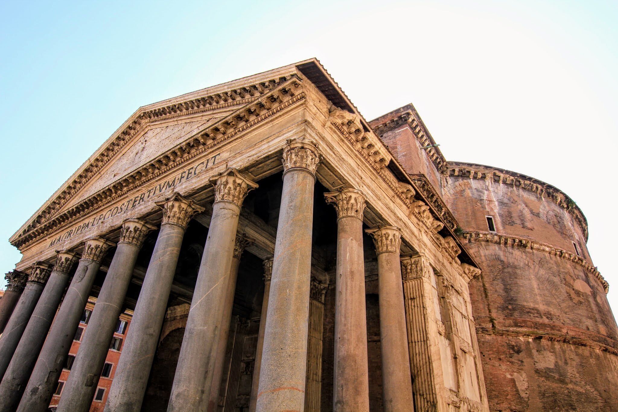 Walking through alleys you come across this beautiful temple like a postcard which is thousands of years old.
It may be overtaken by street vendors and hawkers, but the essence of a timepiece from 100 AD still takes your breath away. 
#Pantheon #Italy #Rome