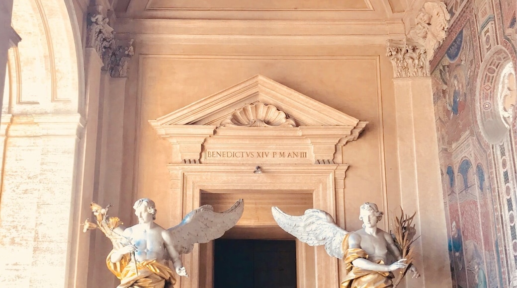 The terrace on the second floor of the Basilica di Santa Maria Maggiore. There’s a beautiful mosaic wall to the right worth a visit.