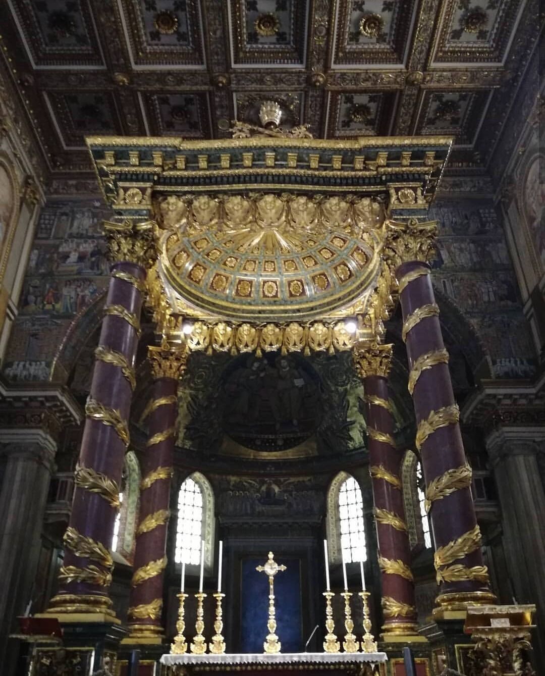 Santa Maria Maggiore is a papal major basilica and the largest catholic marian church in Rome. The basilica enshrines the venerated image of Salus Populi Romani, depicting the Blessed Virgin Mary as the help and protectress of the Roman people, which was franted a Canonical coronation by Pope Gregory XVI oh august 1838.