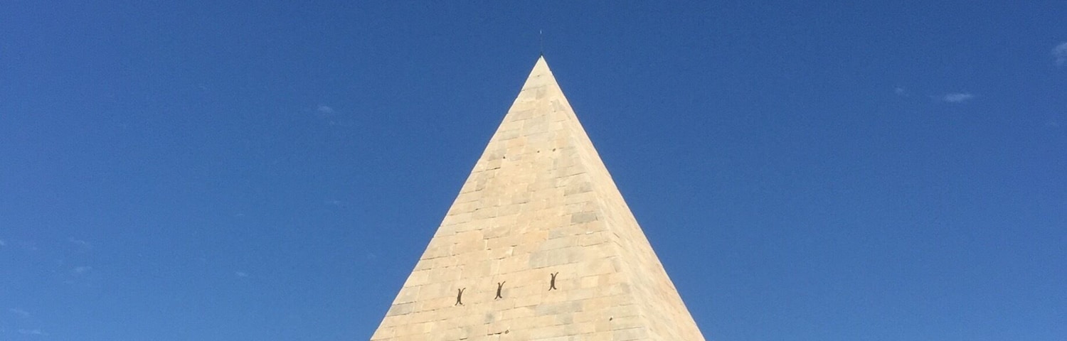 A Roman pyramid in the middle of a cemetery