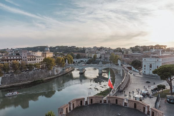 Just across from Vatican City is St. Angelo Castle with a splendid view at sunset.