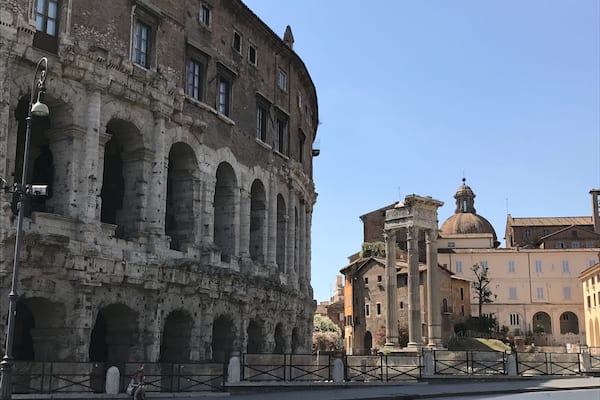 Marcello-Theatre & Apollo-Temple -and medieval and baroque buildings. Many centuries build multiple layers in Rome.