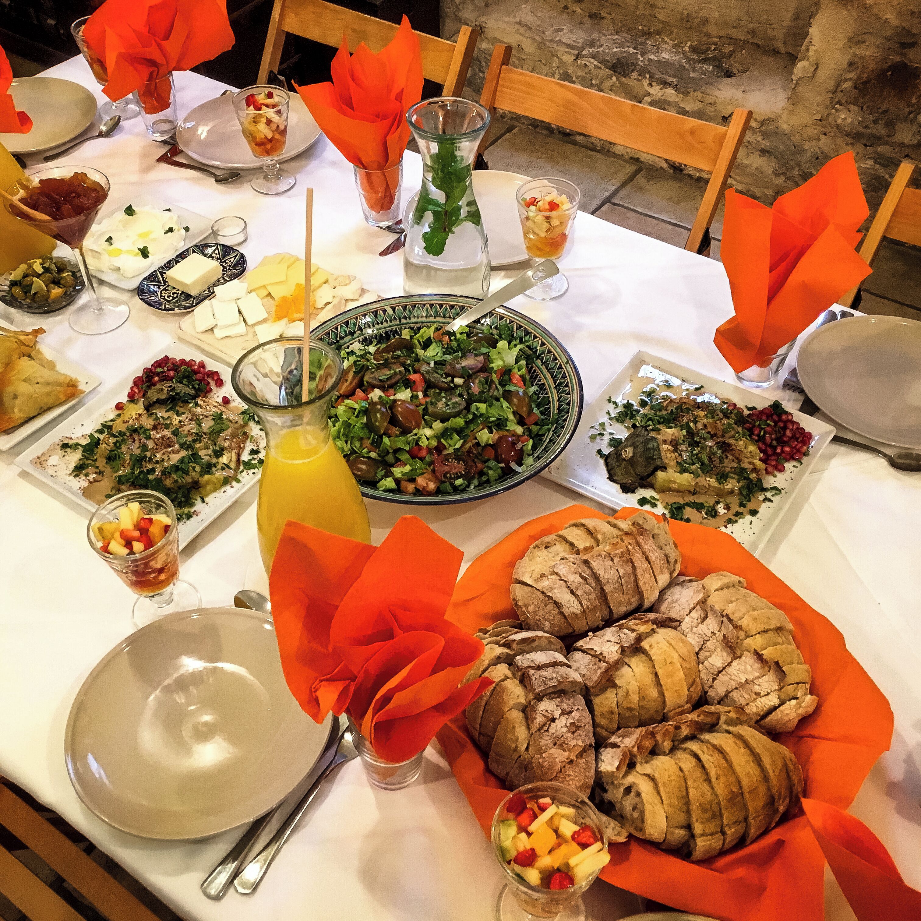 One of the best breakfasts we had was when we stayed at Shulamit Yard in Rosh-Pina. The owner is very warm and welcoming. She makes her guests feel like friends and prepares a wonderful homecooked breakfast each morning. #GoodEats