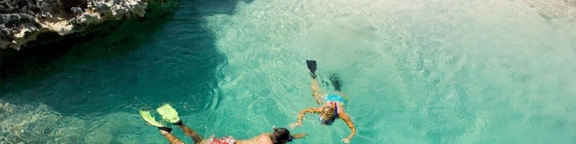 Swimming in crystal clear water