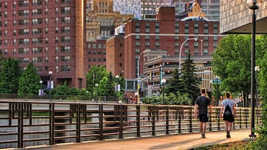 Rochester which includes a city and hiking or walking as well as a couple