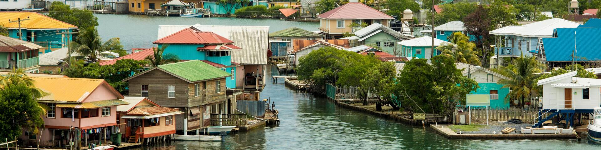 Oak Ridge area of Roatan Island, Honduras at sunrise