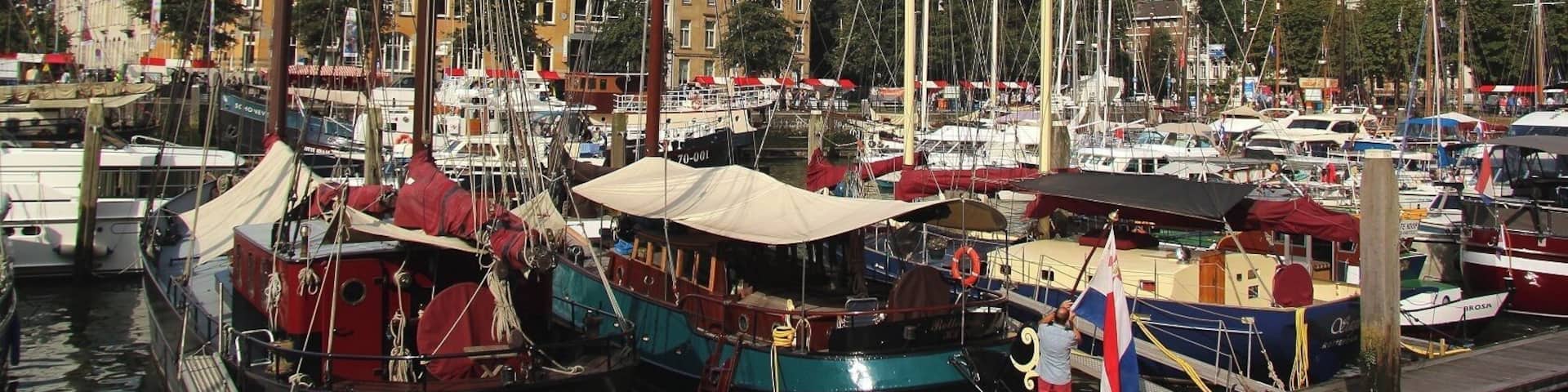 Veerhaven is a small harbor for private yachts in a historic part of the city.
http://www.veerhavenrotterdam.nl/?lang=en