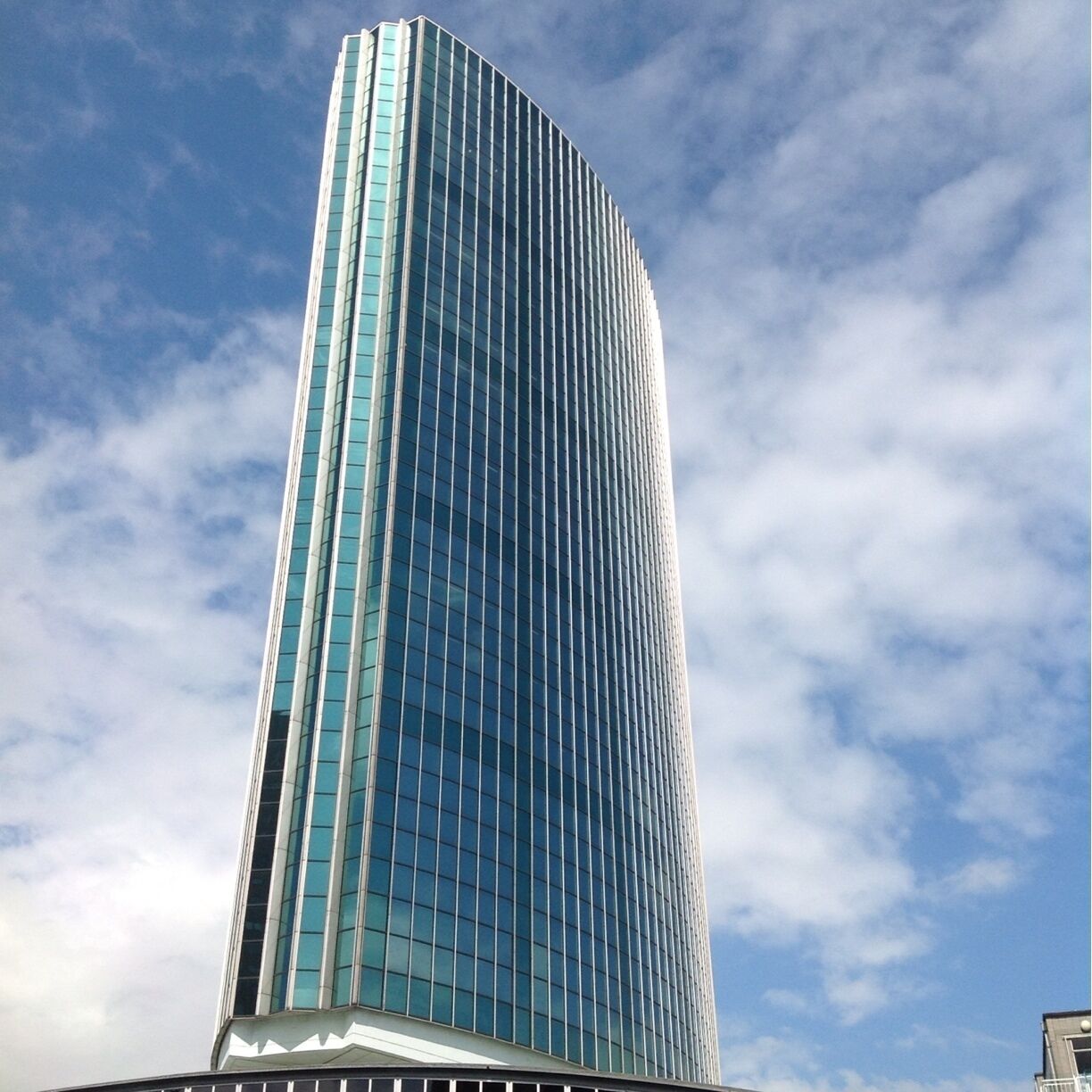 Some buildings look like they are about to be launched in space. http://en.wikipedia.org/wiki/Beurs-World_Trade_Center