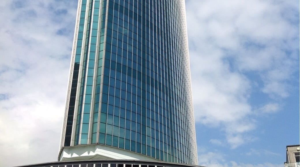 Some buildings look like they are about to be launched in space. http://en.wikipedia.org/wiki/Beurs-World_Trade_Center