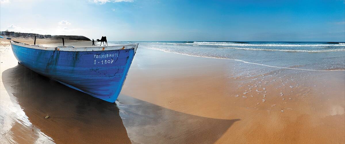 Agadir featuring boating, a sandy beach and landscape views