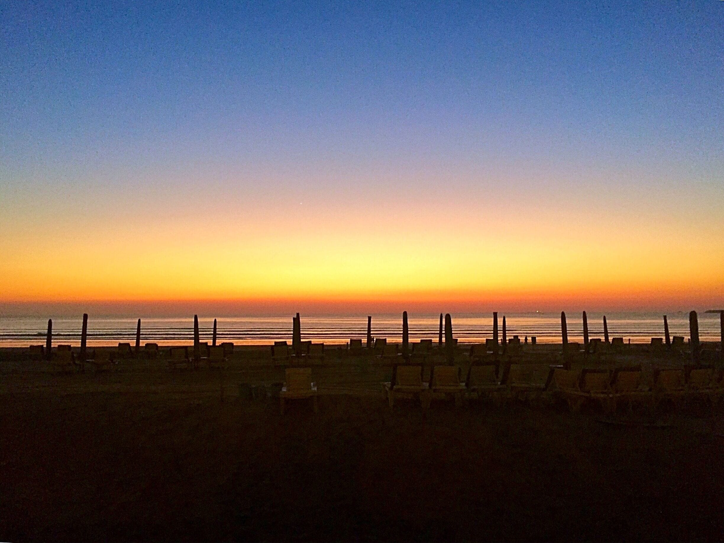 Amazing sun set - seafront promenade in Agadir