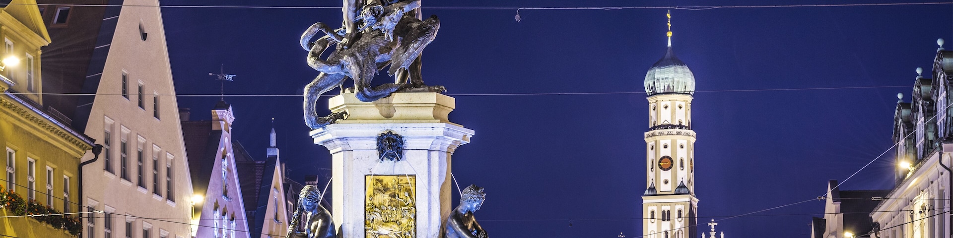 Augsburg, Germany townscape on Maximilianstrasse.