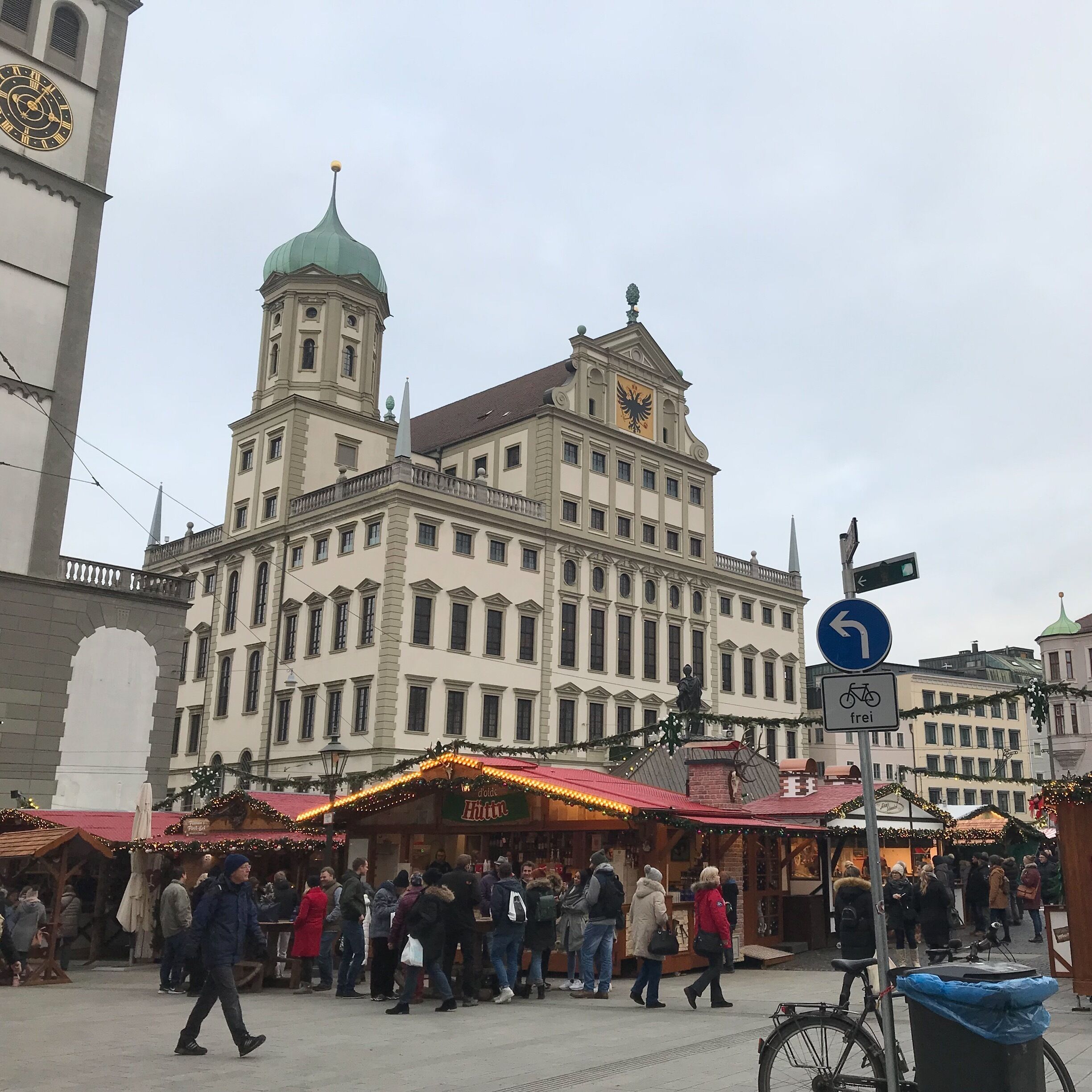 the Rathaus was built in 1615 in the style of Renaissanceas