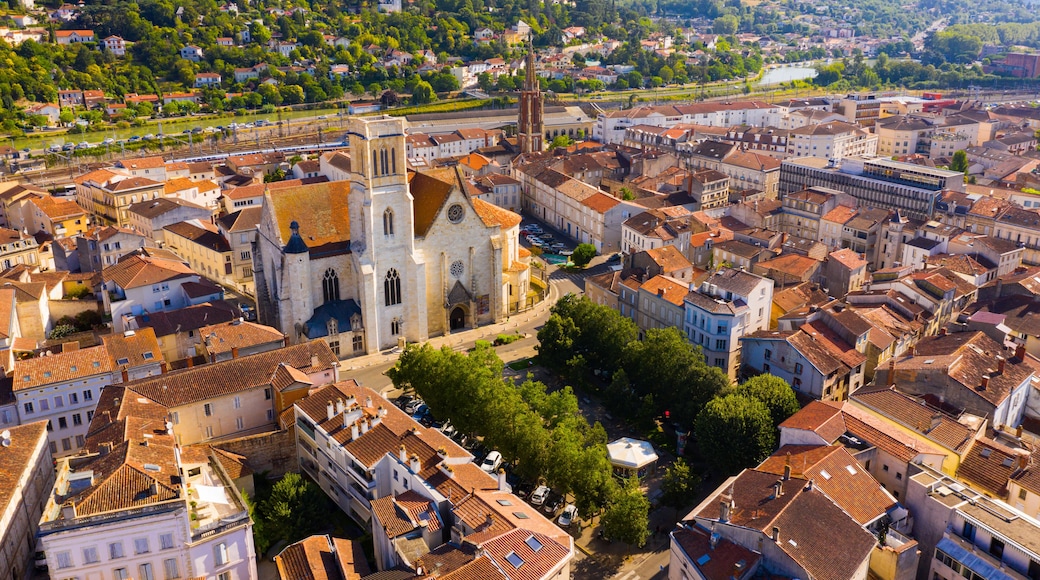 Aerial view on the city Agen. France