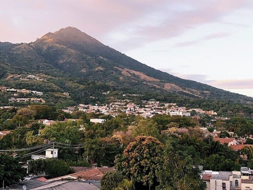 the morning before leaving. january in san salvador