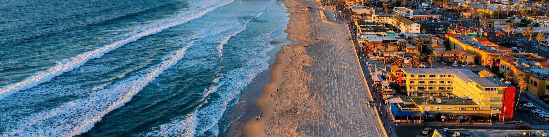 Pacific Beach Pier Drone Shot San Diego
