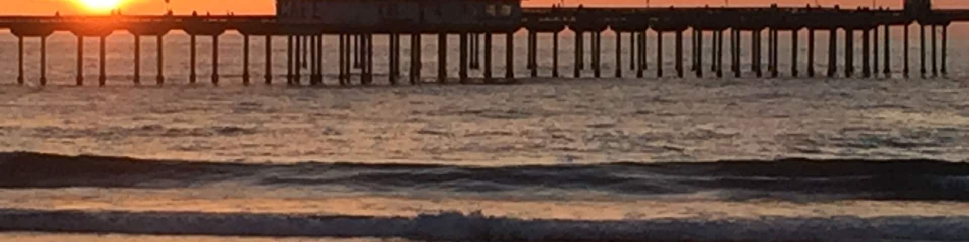 Magnificent sunsets can be found at funky little Ocean Beach in San Diego County.