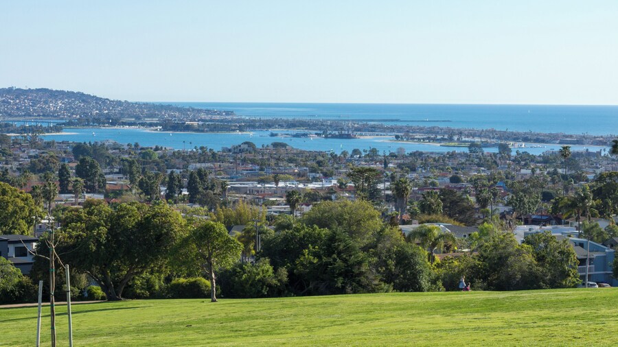 Small park with great views of San Diego, the skyline, Mission Bay and and the Pacific Ocean. The park is mainly visit by local people with their dogs as we can run free on the large grass area. It’s also nice for just Picknick and watching the views. RV parking was plenty along the curbside inside the park but probably hard to use the turn-back circle on the end of the park for RVs over 30 feet long. More photos from here can you find on my blog:
https://rv-fox.com/places-to-visit-by-rv/kate-sessions-park/