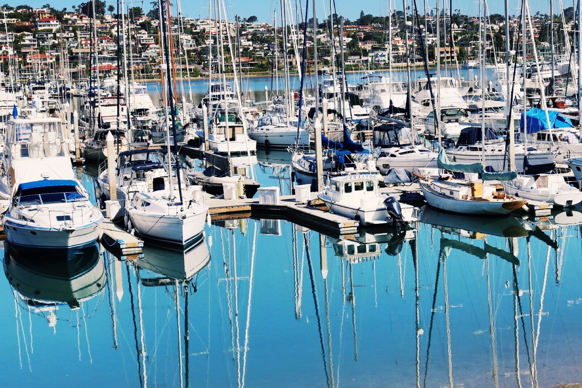 My first time in San Diego and I was lucky enough to have this view from my hotel window. The water was so clear that it looked like a mirror. #Blue #SanDiego