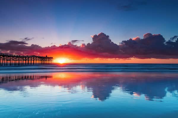 Sunset at the Pacific Beach Pier on Christmas Day. #BVS100K