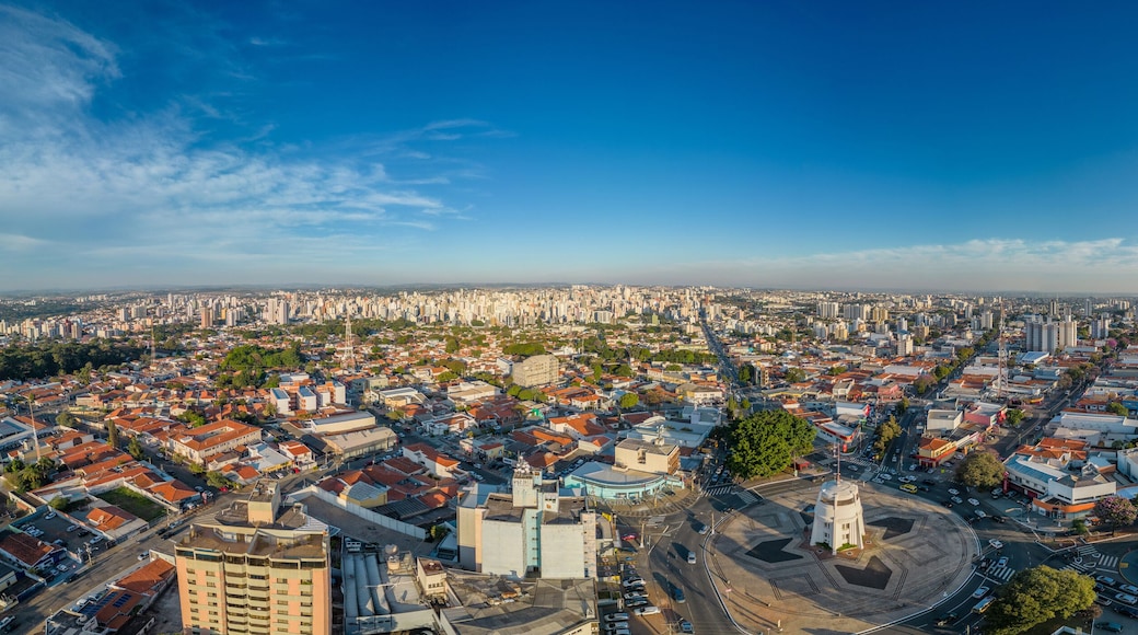 ampinas, Sao Paulo, Brazil. June 23, 2023. Aerial image of the Torre do Castelo monument. Iconic water castle with observatory and 360-degree views, plus a small historical museum.