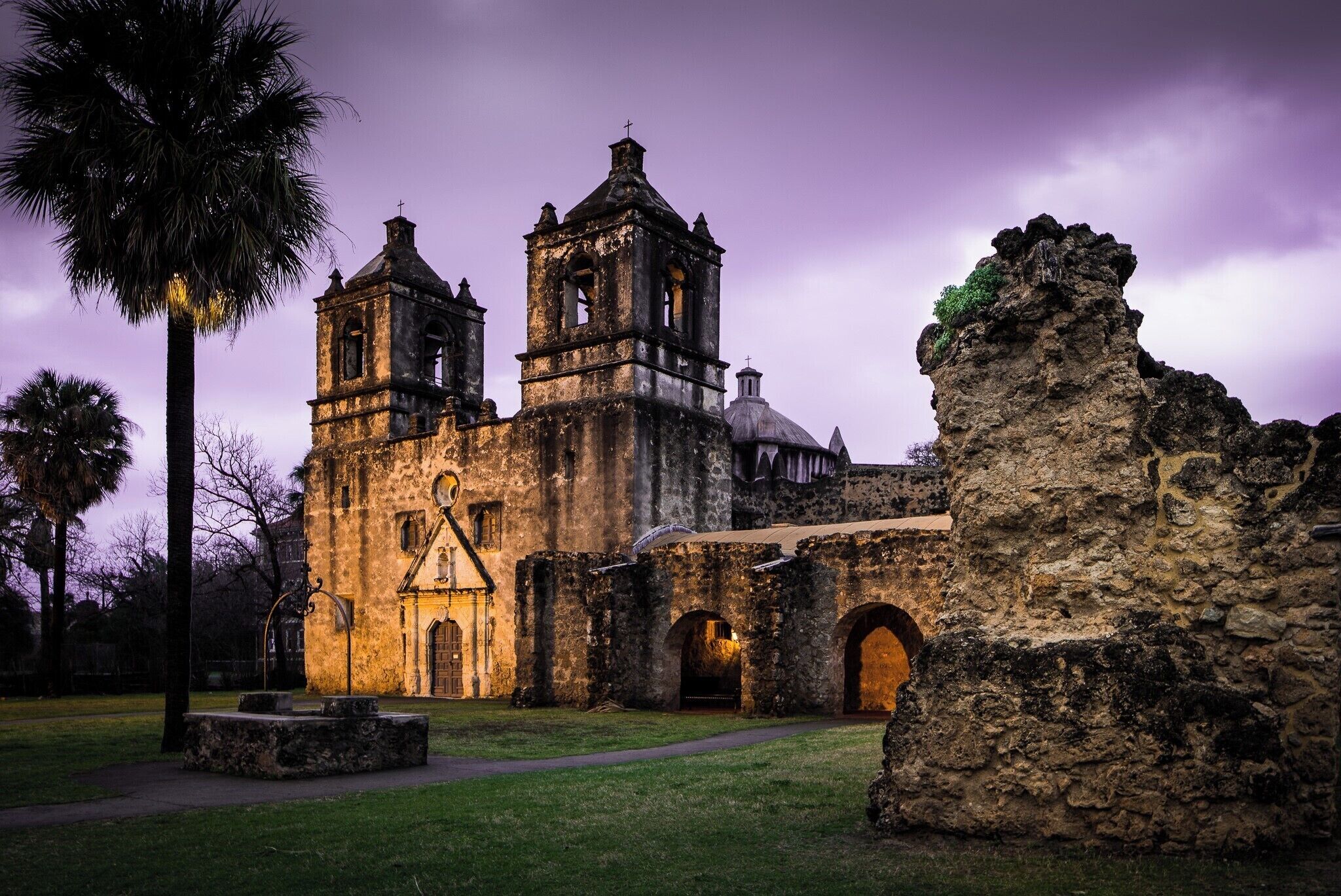Mission Concepcion is a great low-key mission to visit.  It's in a neighborhood / light commercial area and is still a functioning church.  It is also the closest mission to downtown San Antonio except for the Alamo. There is no fence around Mission Concepcion and can be visited any time of day.  Be sure to visit the other missions as well as they each offer a unique experience.