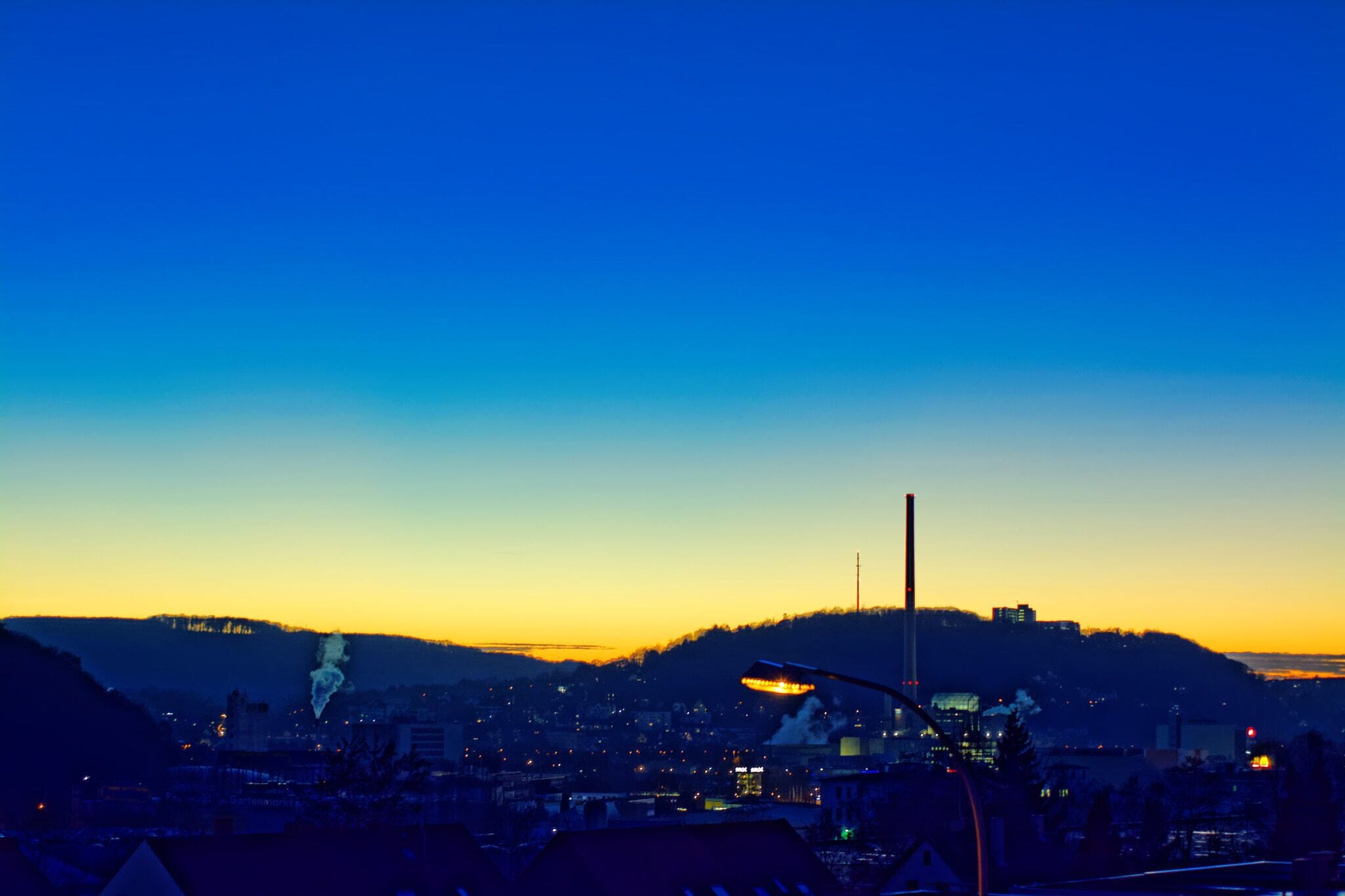 500px provided description: A beautiful sunset where the sky became yellow [#Sunset ,#Saarbr?cken ,#Winterberg ,#Heizkraftwerk]