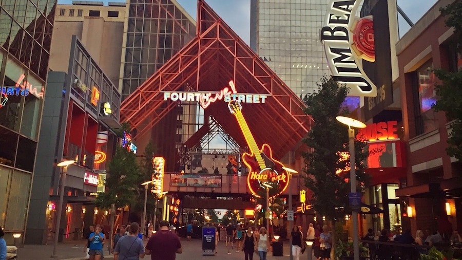 Fourth Street Live! is a 350,000-square-foot entertainment and retail complex located on 4th Street, between Liberty and Muhammad Ali Boulevard, in DowntownLouisville, Kentucky.
Restaurants and entertainment venues in the complex include Gordon Biersch Brewing Company, Hard Rock Cafe, T.G.I. Friday's, Biracibo, The Sports & Social Club