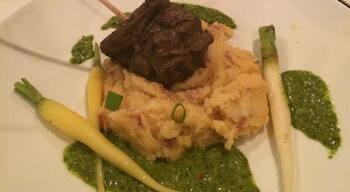 Great skirt steak with chimichurri sauce at Seviche. Don't miss the calamari appetizer!