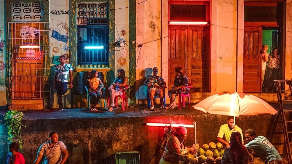 They were shooting a Bacardi ad.