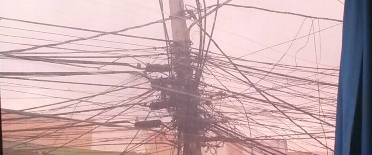 Unfortunately, when I was in the DR I forgot a memory card. It took me a while to find one and I got stuck with a lot of phone pics. I thought this was interesting. Lol. We stayed one night in downtown Santo Domingo and it was raw and eye opening. We asked the hotel owner about the air conditioning mentioned online. He opened the window. This is your average telephone pole in Santo Domingo.