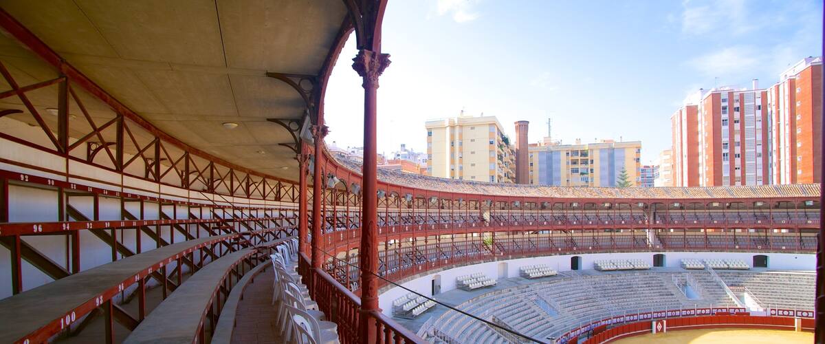Plaza de Toros de la Malagueta featuring a city