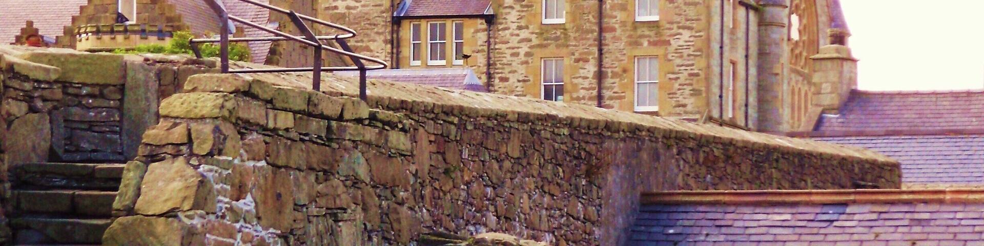 Stunning old buildings are around every corner in this Shetland Island Old Town.