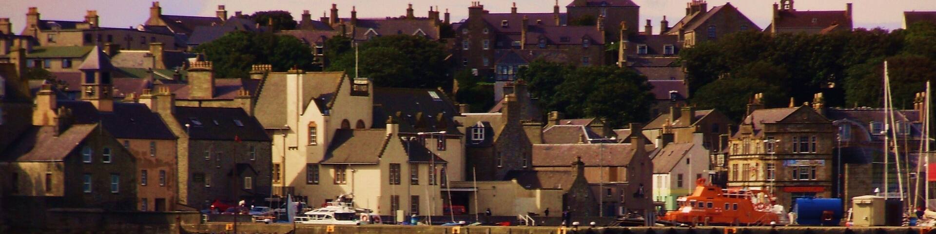 Lerwick on the Shetland Islands has a very quaint old town.