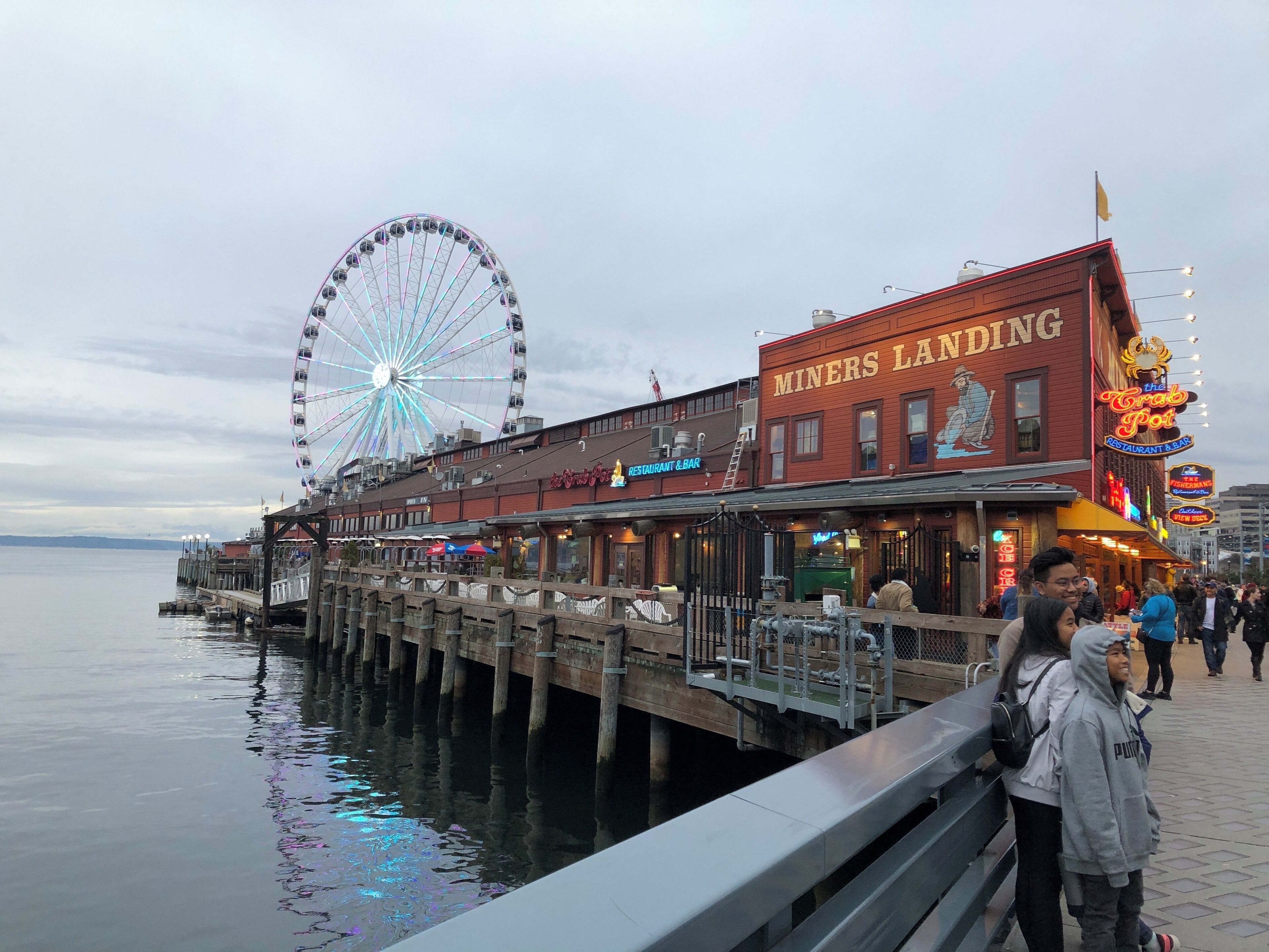 Pier 57 and Miners Landing at the waterfront. (12/2019)