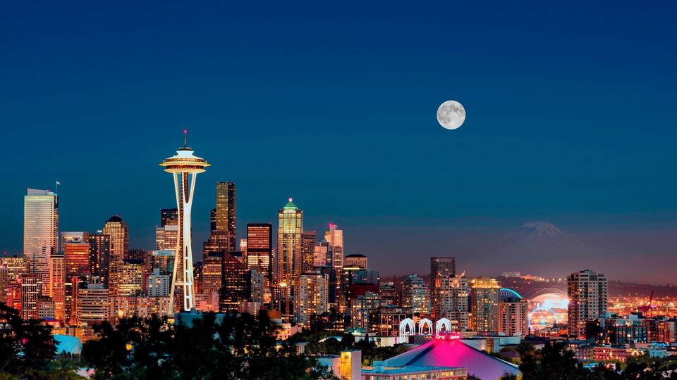 We visited this park overlooking Seattle during a beautiful full moon.