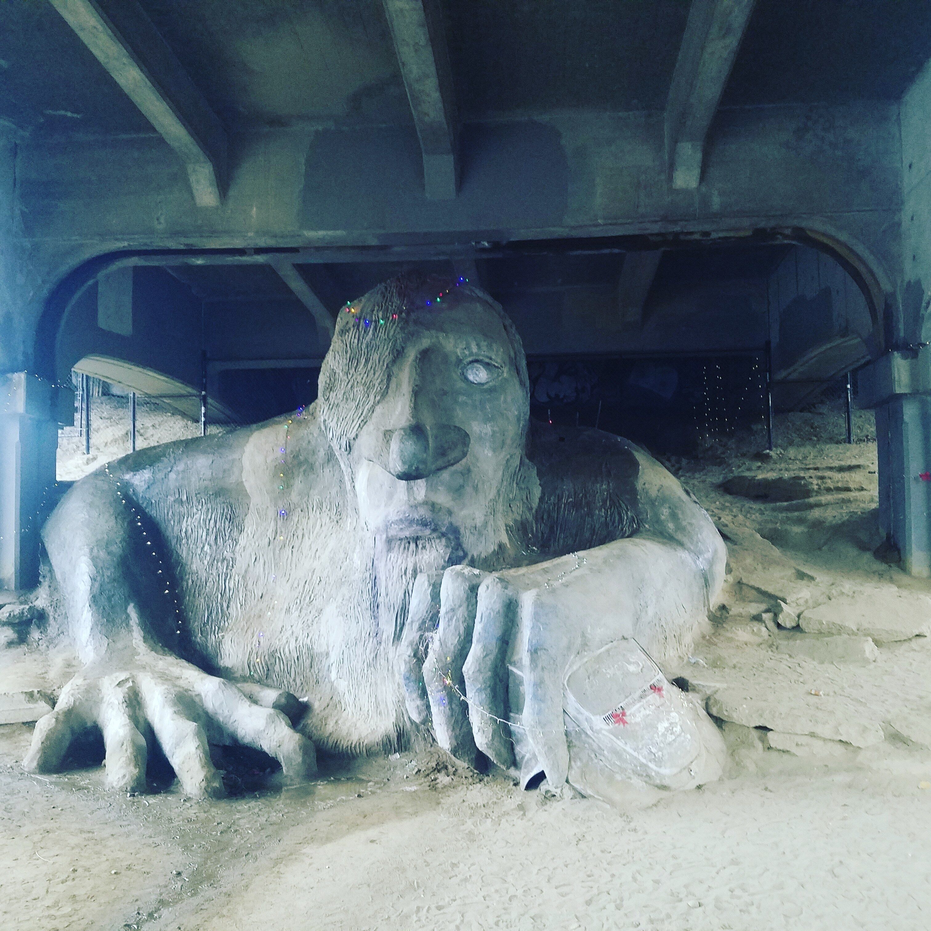 A really cool sculpture under the highway