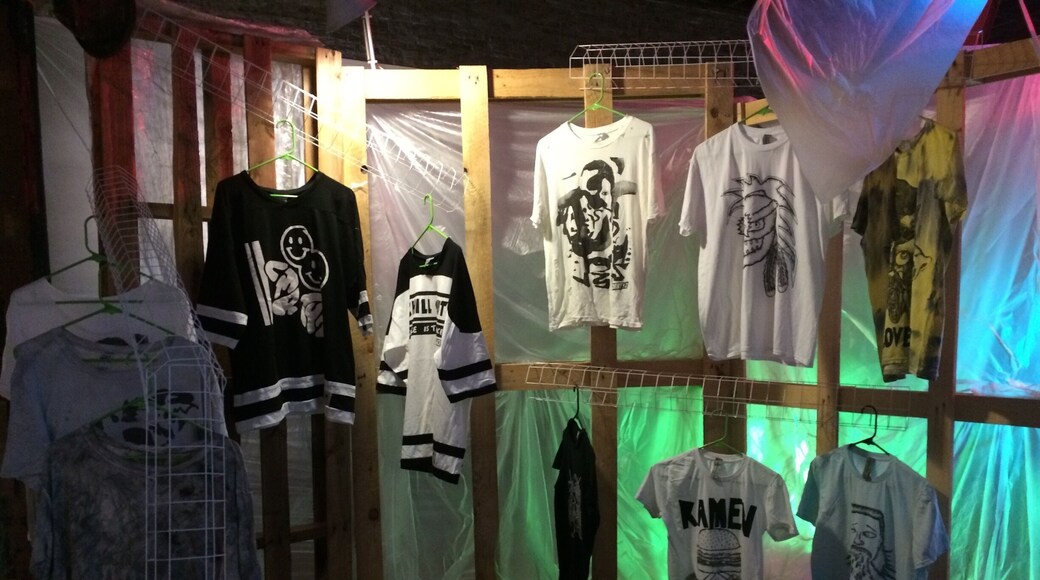 pop up shop at the old lusty lady across from sam, it's open wednesday through saturday from 12-6p, it might look closed but if the doors cracked go in and check it out, cool locally made clothing, art located in an amazing old building.