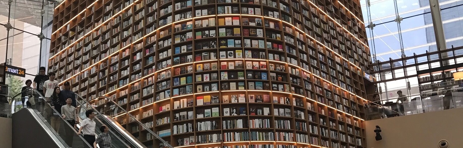 A library in the middle of the mall?