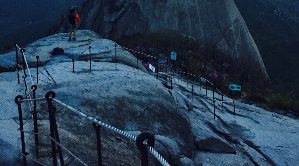 Hike up to Baegundae peak in Bukhansan #NationalPark. Hike it at sunrise to avoid the crowds and summer heat.