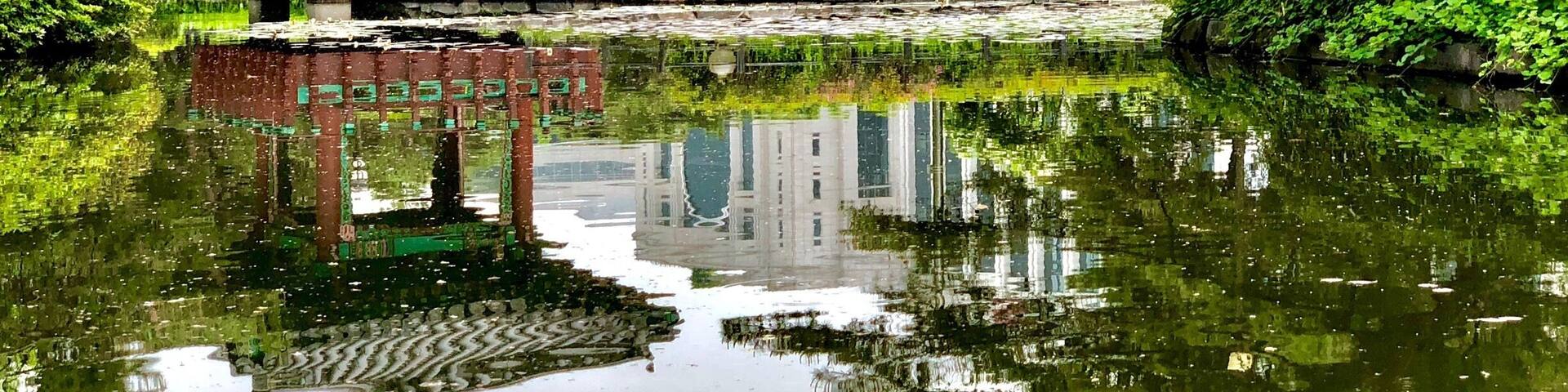 Traditional Korean building in park