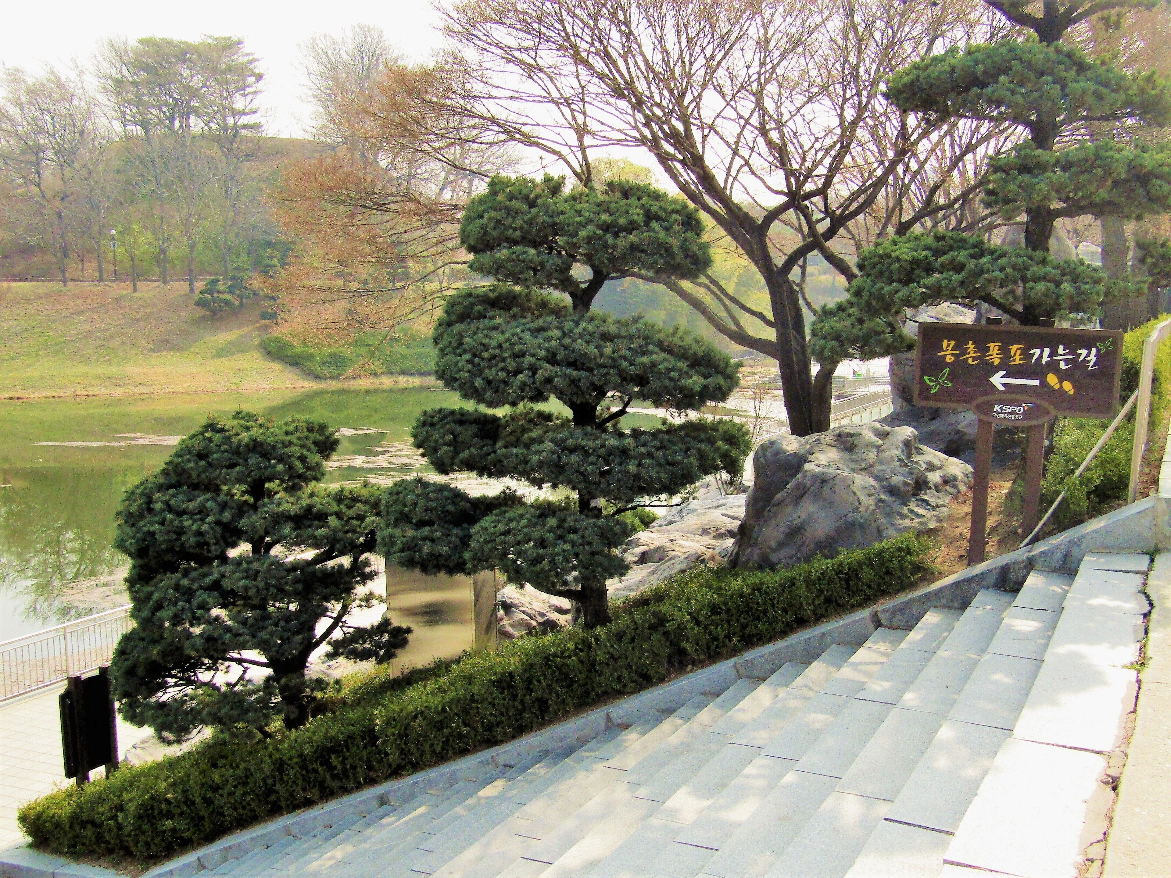 There's a large lake in the park with paths all around. Plenty of nature to enjoy
